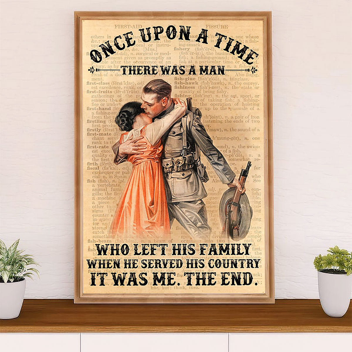 American Veteran Canvas Wall Art Prints | Man Served His Country | Gift for Veteran's Day US Navy Army