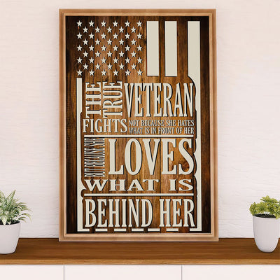 American Veteran Poster | True Veteran | Wall Art Gift for Veteran's Day US Navy Army
