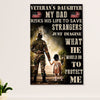 American Veteran Canvas Wall Art Prints | Father & Daughter | Gift for Veteran's Day US Navy Army