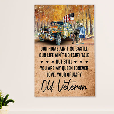 American Veteran Poster | Old Veteran | Wall Art Gift for Veteran's Day US Navy Army