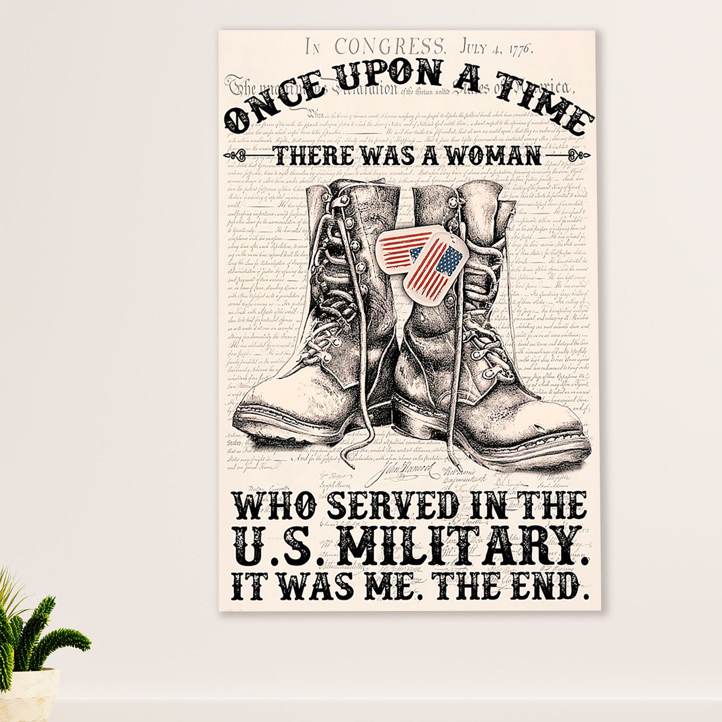 American Veteran Poster | Woman Served in the US Military | Wall Art Gift for Veteran's Day US Navy Army
