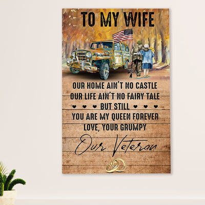 American Veteran Canvas Wall Art Prints | From Husband to Wife | Gift for Veteran's Day US Navy Army