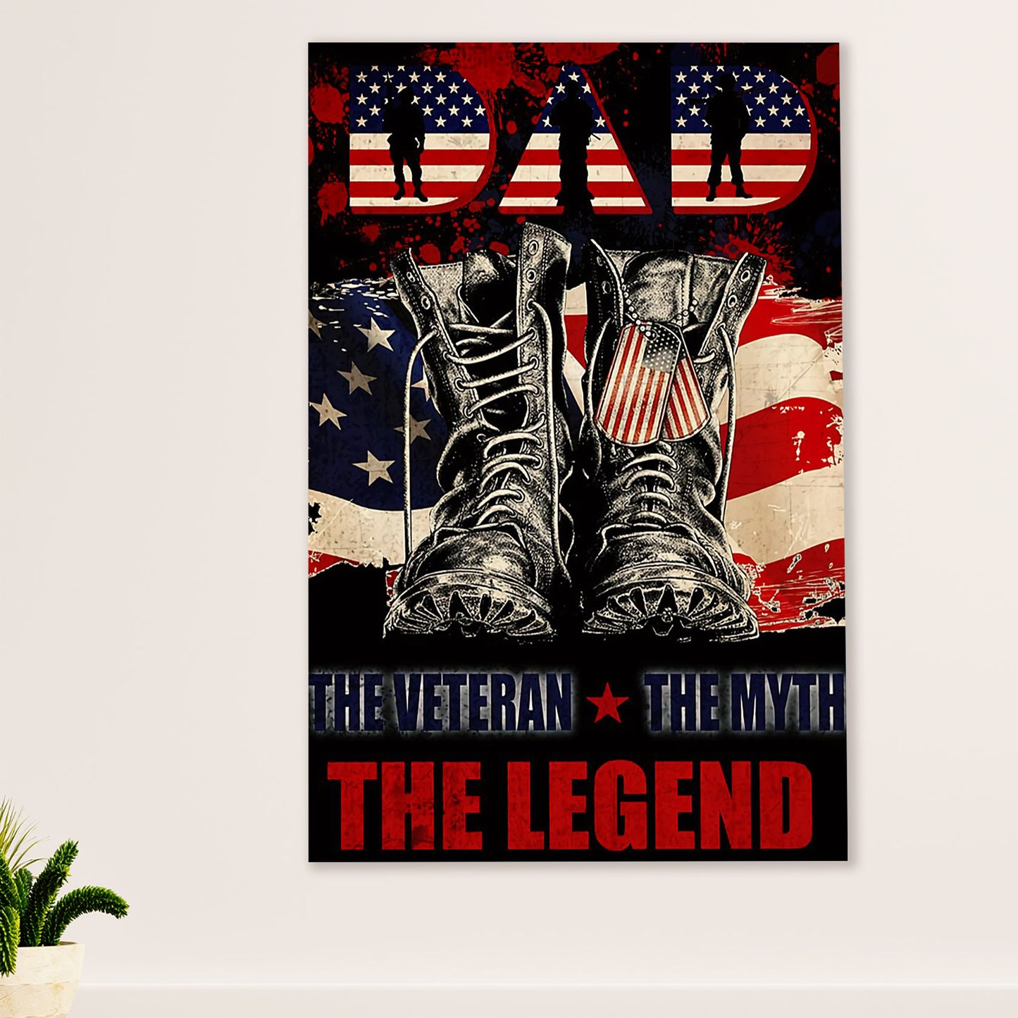 American Veteran Canvas Wall Art Prints | Father - The Legend | Gift for Veteran's Day US Navy Army