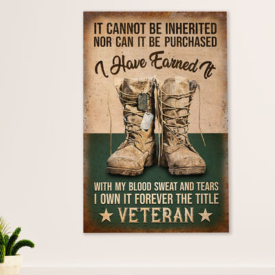 American Veteran Poster | Forever Veteran | Wall Art Gift for Veteran's Day US Navy Army