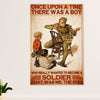 American Veteran Poster | Boy Become Soldier | Wall Art Gift for Veteran's Day US Navy Army