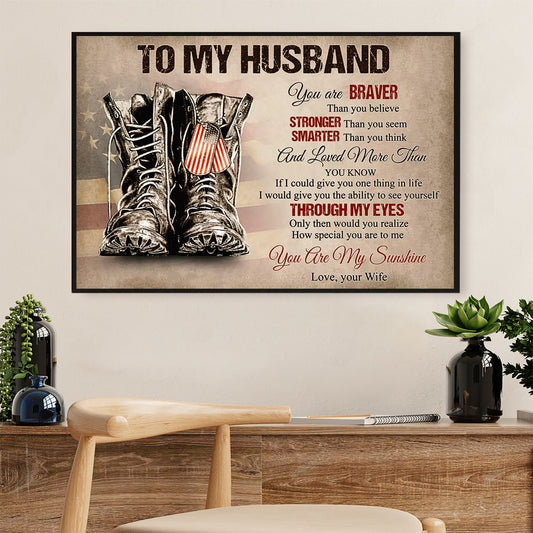 American Veteran Canvas Wall Art Prints | From Wife to Husband | Gift for Veteran's Day US Navy Army