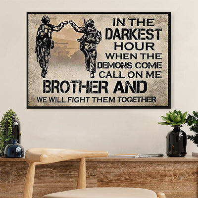 American Veteran Poster | Brothers | Wall Art Gift for Veteran's Day US Navy Army