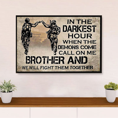 American Veteran Poster | Brothers | Wall Art Gift for Veteran's Day US Navy Army