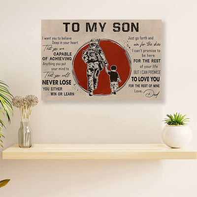 American Veteran Poster | From Dad to Son | Wall Art Gift for Veteran's Day US Navy Army