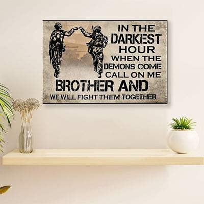 American Veteran Poster | Brothers | Wall Art Gift for Veteran's Day US Navy Army