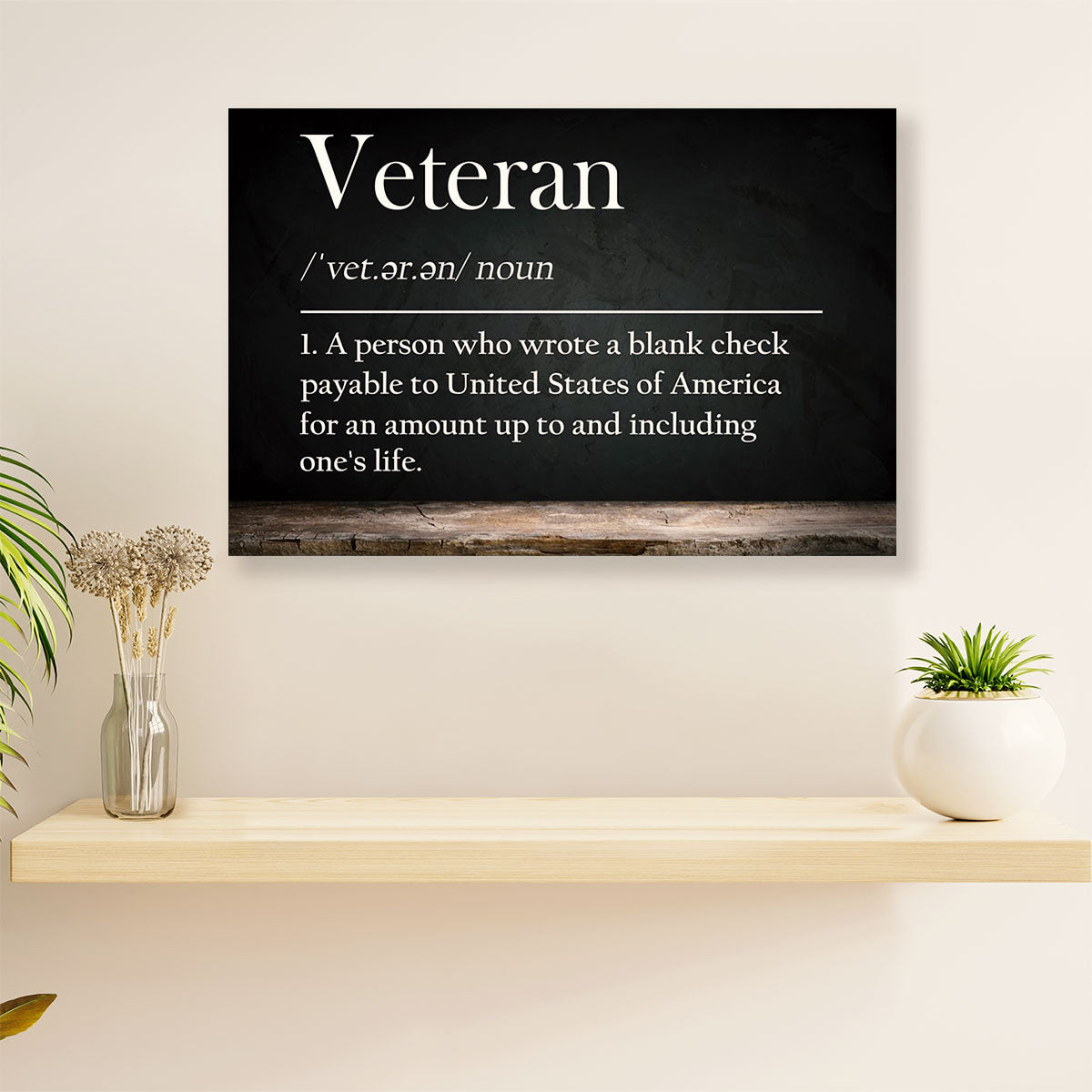 American Veteran Poster | Veteran Definition | Wall Art Gift for Veteran's Day US Navy Army