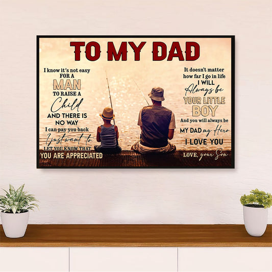 Fishing Canvas Wall Art Prints | From Son To Dad | Home Décor Gift for Fisherman