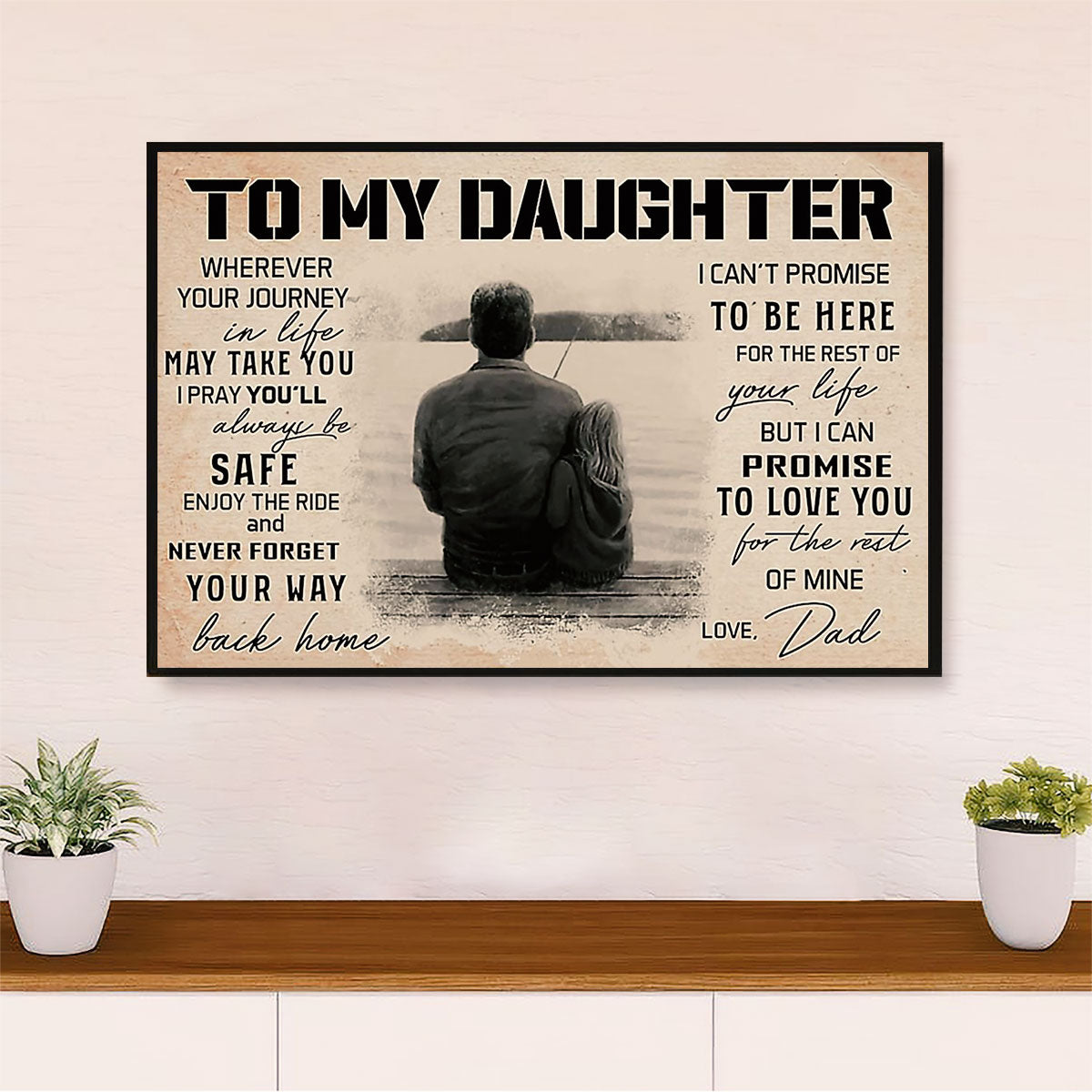 Fishing Poster Print | From Dad to Daughter | Wall Art Gift for Fisherman