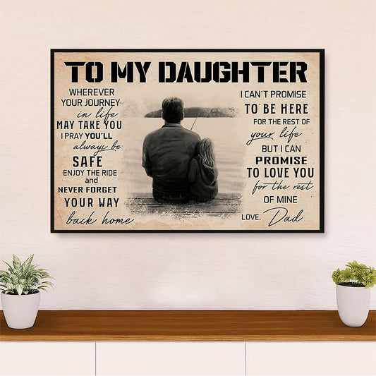 Fishing Canvas Wall Art Prints | From Dad to Daughter | Home Décor Gift for Fisherman
