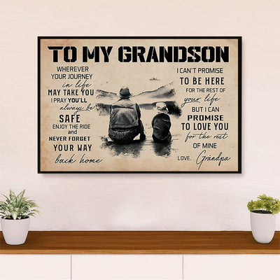Fishing Canvas Wall Art Prints | From Grandpa to Grandson | Home Décor Gift for Fisherman