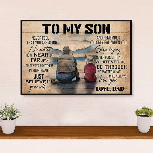 Fishing Canvas Wall Art Prints | From Dad to Son | Home Décor Gift for Fisherman