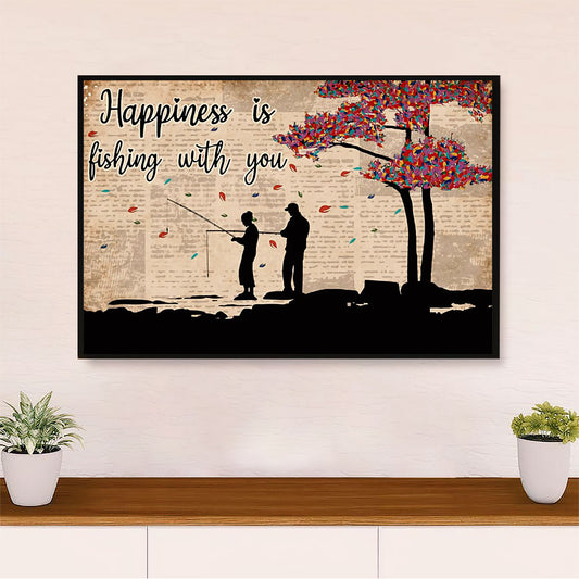Fishing Canvas Wall Art Prints | Couple Girlfriend to Boyfriend | Home Décor Gift for Fisherman