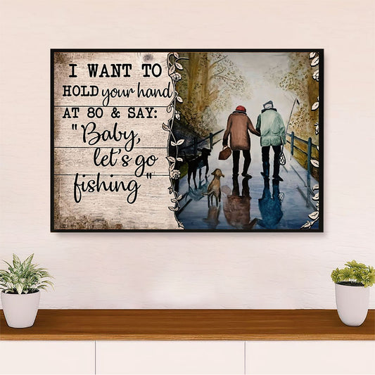 Fishing Canvas Wall Art Prints | Husband & Wife | Home Décor Gift for Fisherman