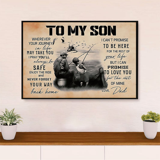 Fishing Canvas Wall Art Prints | From Dad to Son | Home Décor Gift for Fisherman