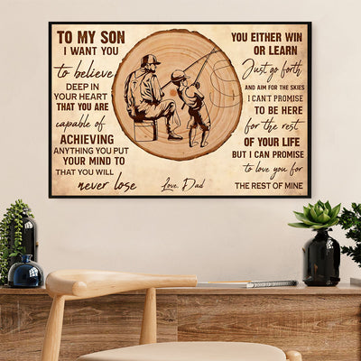 Fishing Poster Print | From Dad to Son | Wall Art Gift for Fisherman