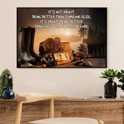 Fishing Canvas Wall Art Prints | Better than Yesterday | Home Décor Gift for Fisherman