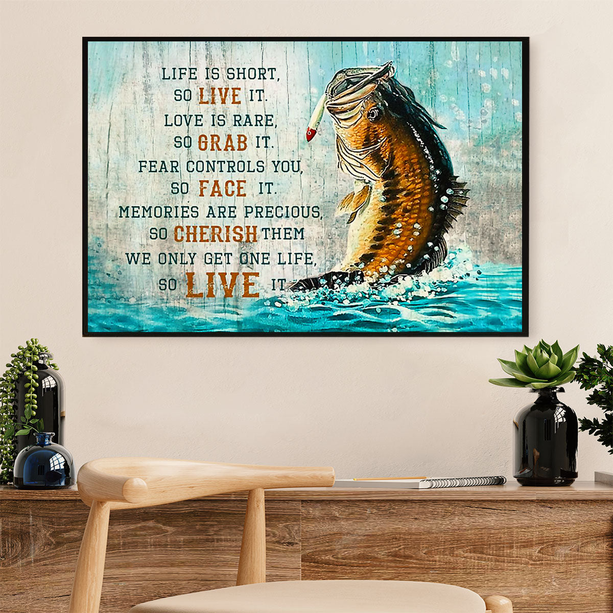 Fishing Canvas Wall Art Prints | Face Cherish Live | Home Décor Gift for Fisherman