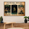 Fishing Canvas Wall Art Prints | Fishing Rules | Home Décor Gift for Fisherman