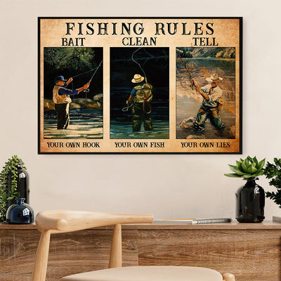 Fishing Poster Print | Fishing Rules | Wall Art Gift for Fisherman