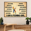 Fishing Poster Print | Fishing Girl | Wall Art Gift for Fisherman