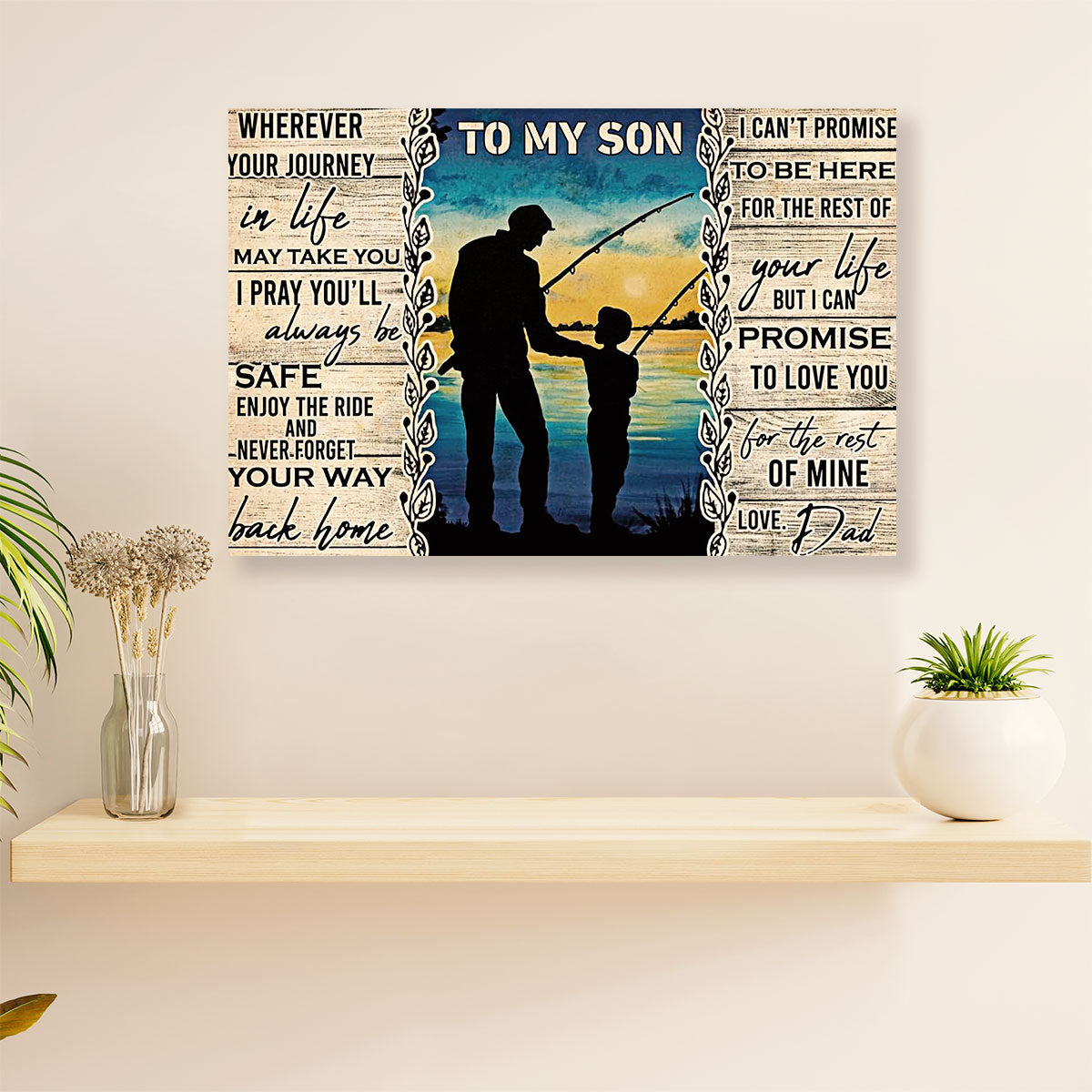 Fishing Poster Print | From Dad to Son | Wall Art Gift for Fisherman