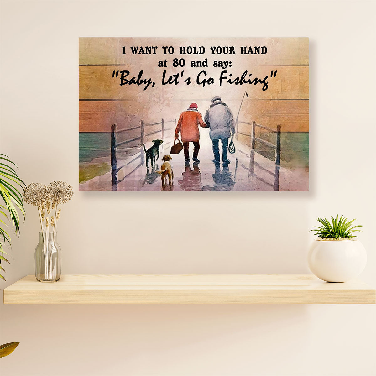 Fishing Poster Print | Husband Wife Fishing | Wall Art Gift for Fisherman
