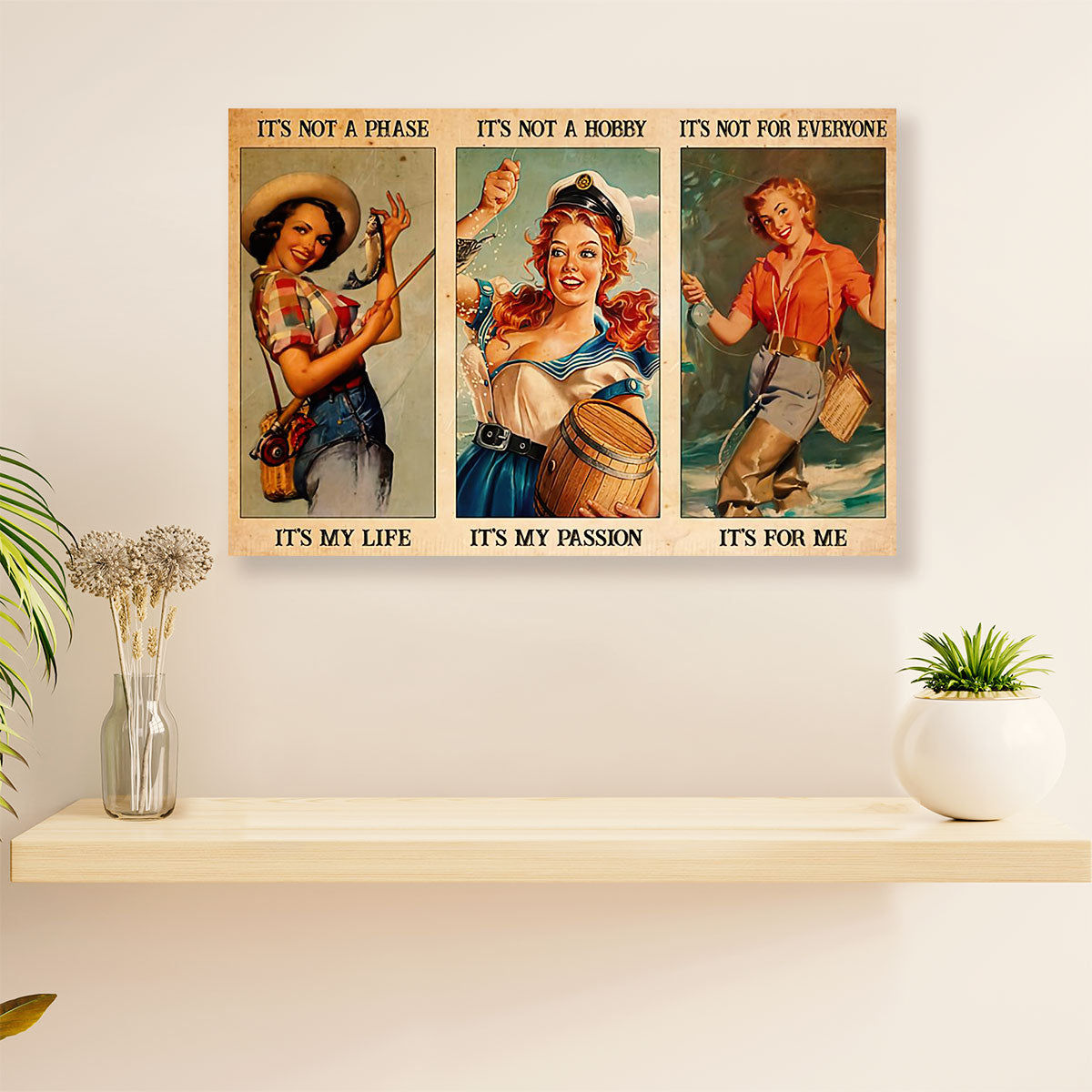 Fishing Poster Print | Woman Fisherman | Wall Art Gift for Fisherman