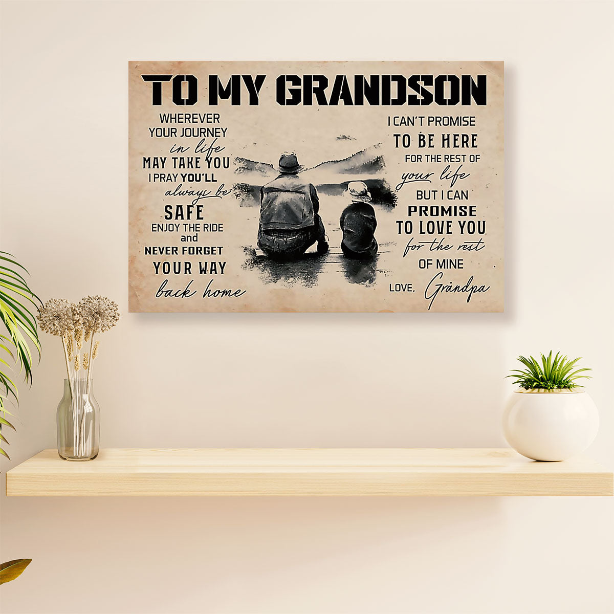 Fishing Poster Print | From Grandpa to Grandson | Wall Art Gift for Fisherman