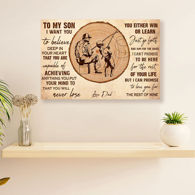 Fishing Poster Print | From Dad to Son | Wall Art Gift for Fisherman