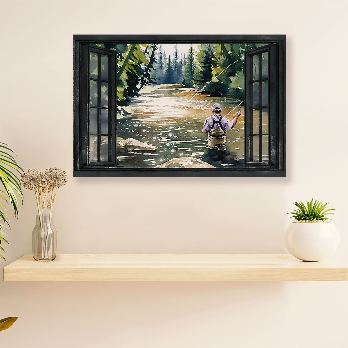 Fishing Poster Print | Fishing Landscape | Wall Art Gift for Fisherman