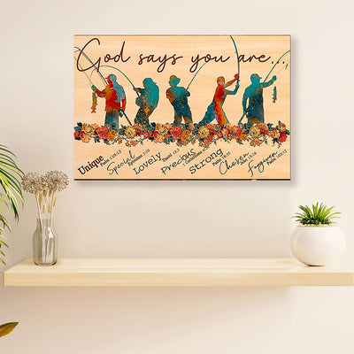 Fishing Poster Print | God Says | Wall Art Gift for Fisherman