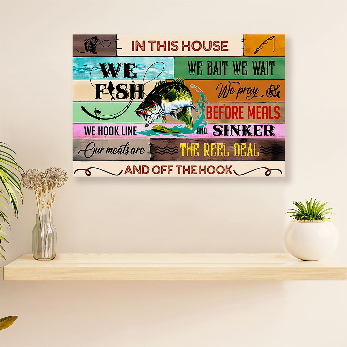 Fishing Canvas Wall Art Prints | In This House | Home Décor Gift for Fisherman