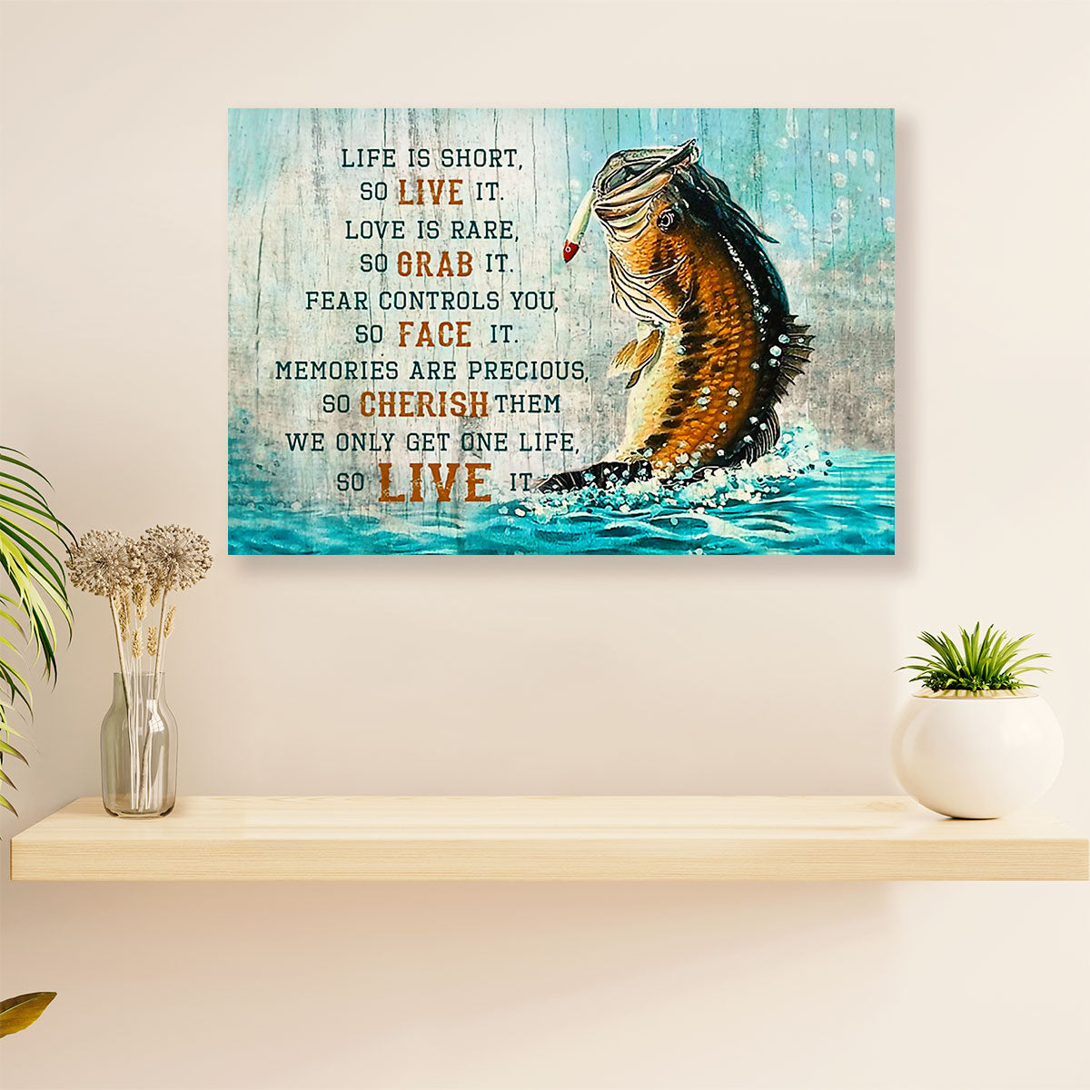 Fishing Canvas Wall Art Prints | Face Cherish Live | Home Décor Gift for Fisherman