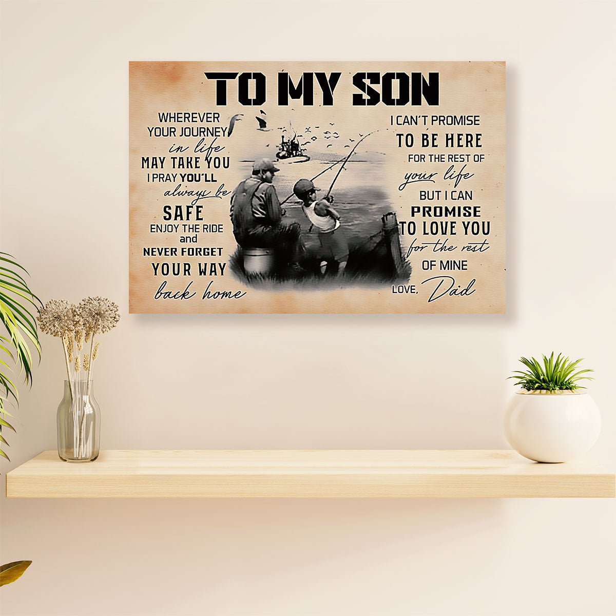 Fishing Poster Print | From Dad to Son | Wall Art Gift for Fisherman