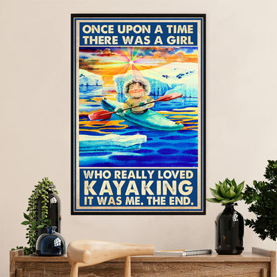 Kayaking Canvas Wall Art Prints | Girl Loves Kayaking | Home Décor Gift for Kayaker