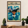 Kayaking Poster Print Room Decor | Man Loves Kayaking | Wall Art Gift for Kayaker