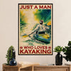 Kayaking Canvas Wall Art Prints | Kayak Camping Gear Guide | Home Décor Gift for Kayaker