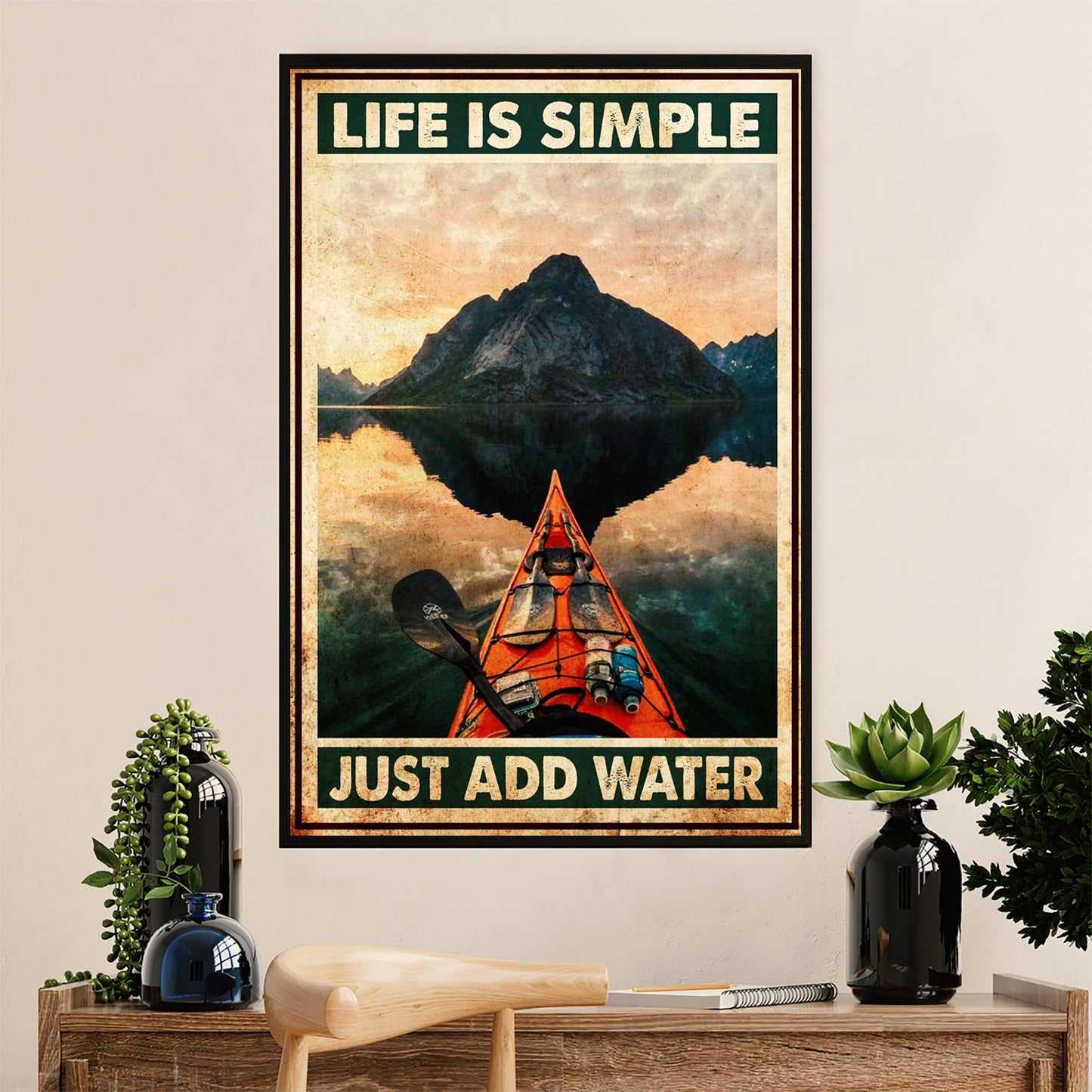 Kayaking Canvas Wall Art Prints | Just Add Water | Home Décor Gift for Kayaker