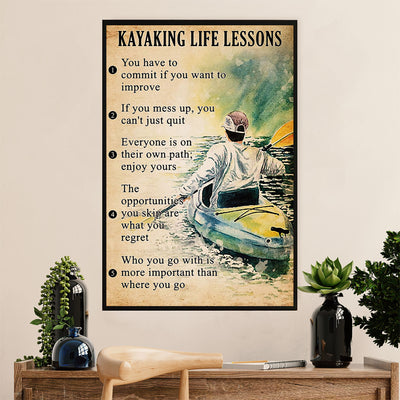 Kayaking Canvas Wall Art Prints | Life Lessons | Home Décor Gift for Kayaker