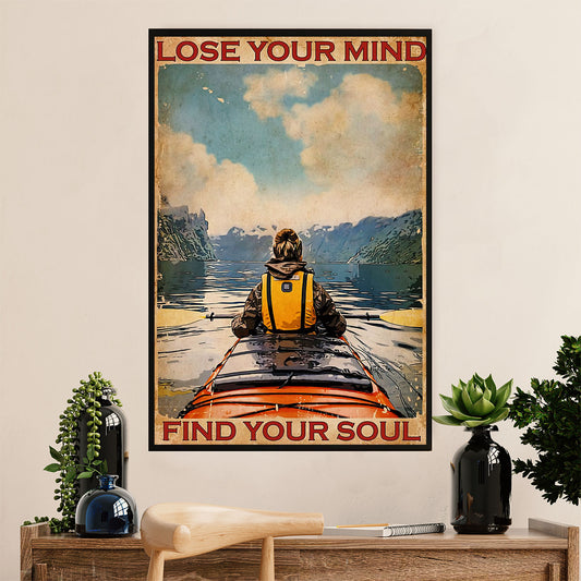 Kayaking Poster Print Room Decor | Find My Soul | Wall Art Gift for Kayaker