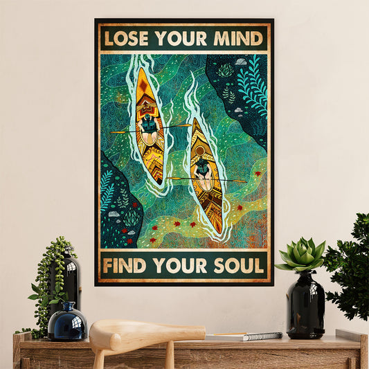 Kayaking Canvas Wall Art Prints | Find My Soul | Home Décor Gift for Kayaker