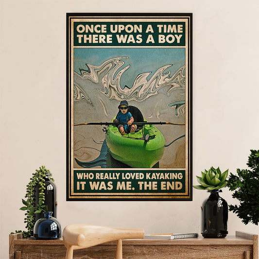 Kayaking Canvas Wall Art Prints | Boy Loved Kayaking | Home Décor Gift for Kayaker
