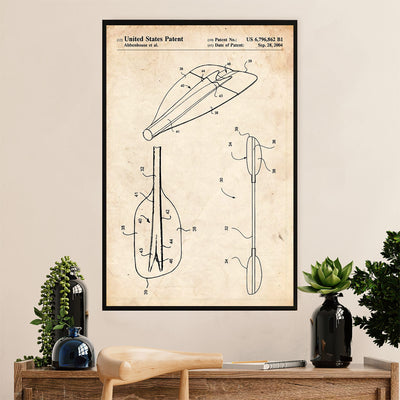 Kayaking Canvas Wall Art Prints | Double-bladed Paddle | Home Décor Gift for Kayaker