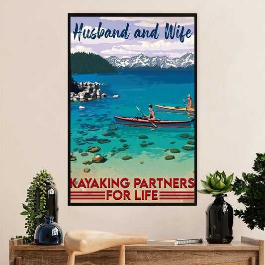 Kayaking Canvas Wall Art Prints | Husband & Wife | Home Décor Gift for Kayaker