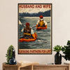 Kayaking Canvas Wall Art Prints | Husband & Wife Kayaking Partners | Home Décor Gift for Kayaker